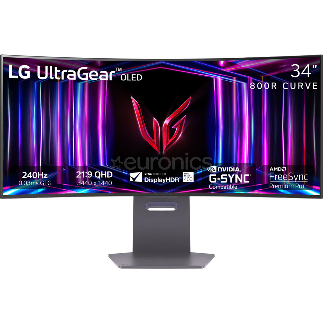 LG UltraGear OLED, 34'', WQHD, OLED, 240 Hz, curved, black - Monitor