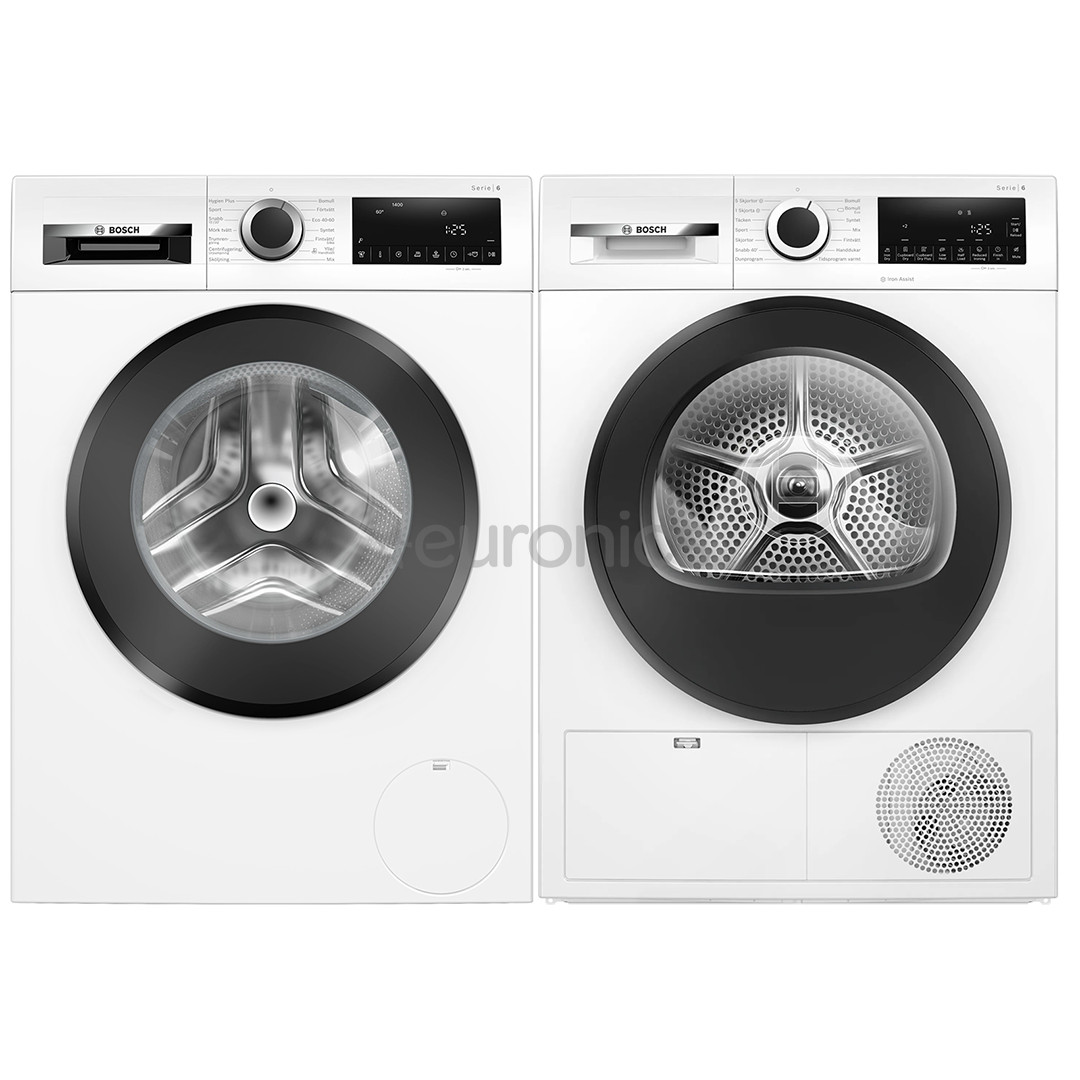 Bosch, Series 6, 9 kg + 9 kg - Washing machine + Clothes dryer
