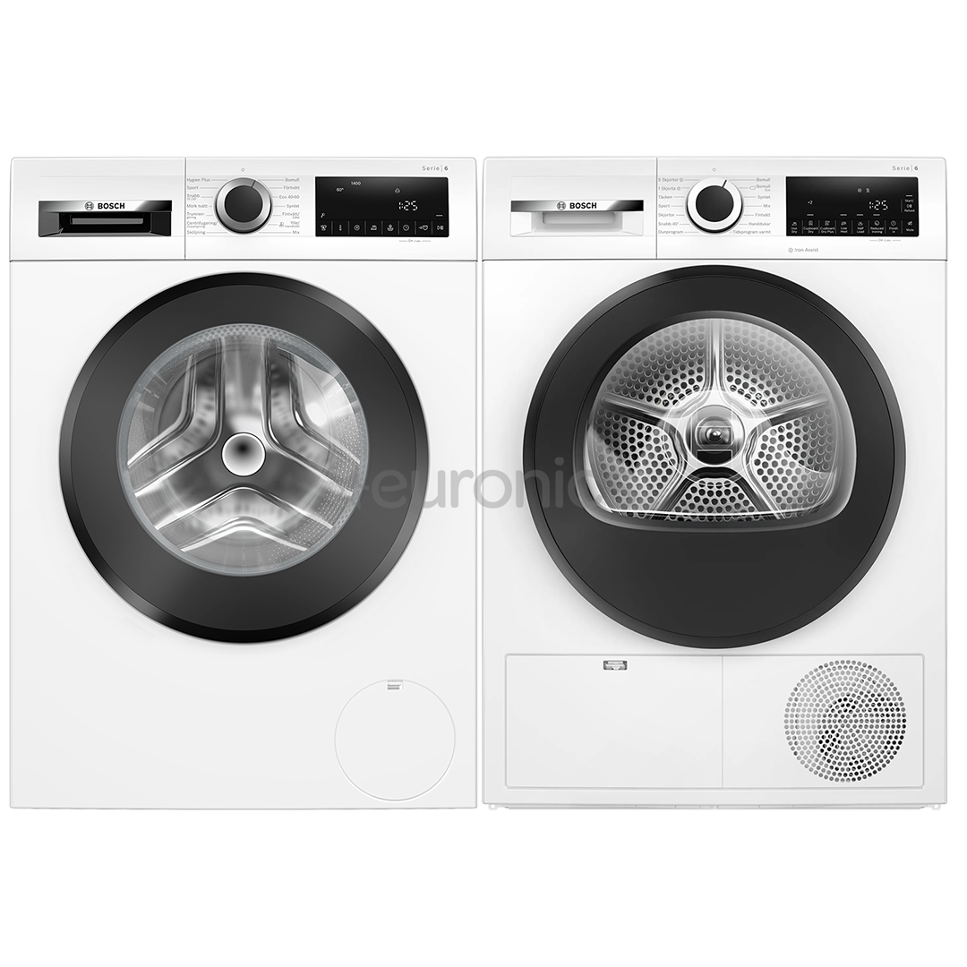 Bosch, Seeria 6, 9 kg + 9 kg - Pesumasin + Pesukuivati