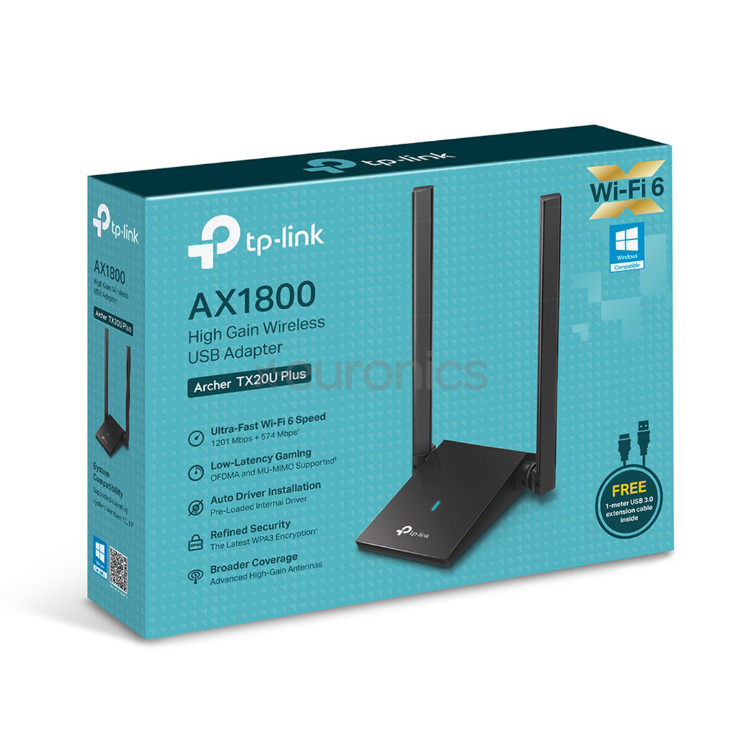 TP-Link Archer TX20U Plus, AX1800, WiFi 6, black - USB WiFi adapter
