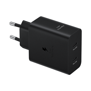 Samsung Dual USB-C, 50 W, must - Vooluadapter EP-T5020XBEGEU