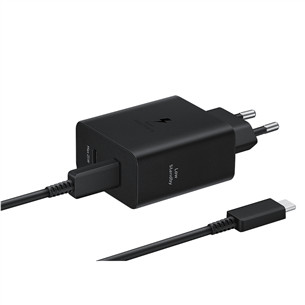 Samsung Dual USB-C, 50 W, must - Vooluadapter