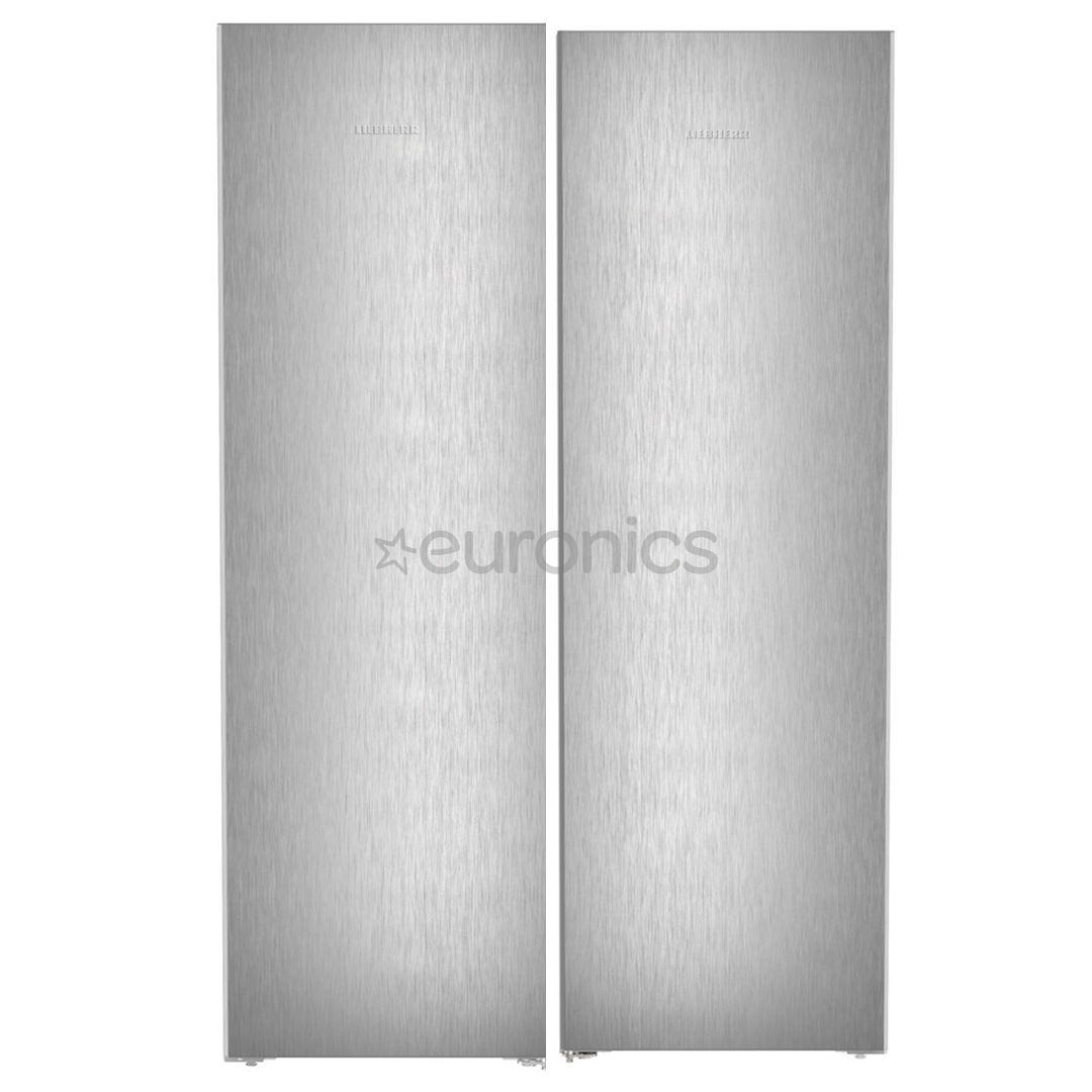 Liebherr, 399 L + 277 L, height 186 cm, silver - Cooler + Freezer