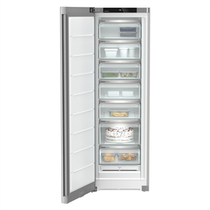 Liebherr, 399 L + 277 L, height 186 cm, silver - Cooler + Freezer
