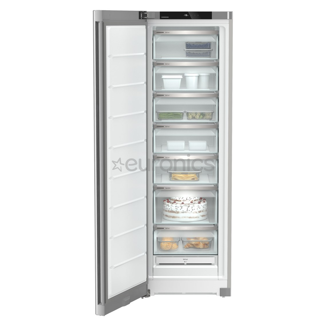 Liebherr, 399 L + 277 L, height 186 cm, silver - Cooler + Freezer