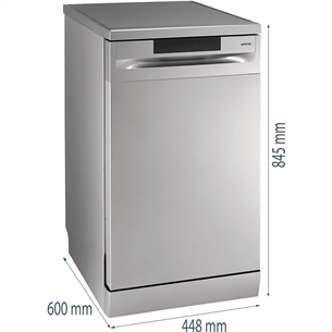 Gorenje, 9 nõudekomplekti, hall - Eraldiseisev nõudepesumasin