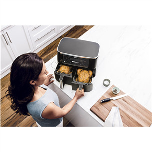Ninja Foodi MAX Dual Zone, с термощупом, 9,5 л, 2470 Вт, черный - Аэрогриль