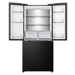 Hisense, Cross Door, No Frost, 483 л, высота 179 см, черный - SBS-холодильник