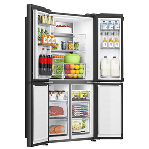 Hisense, Cross Door, No Frost, 483 L, kõrgus 179 cm, must - SBS-Külmik