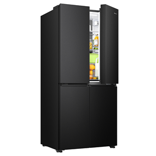 Hisense, Cross Door, No Frost, 483 л, высота 179 см, черный - SBS-холодильник