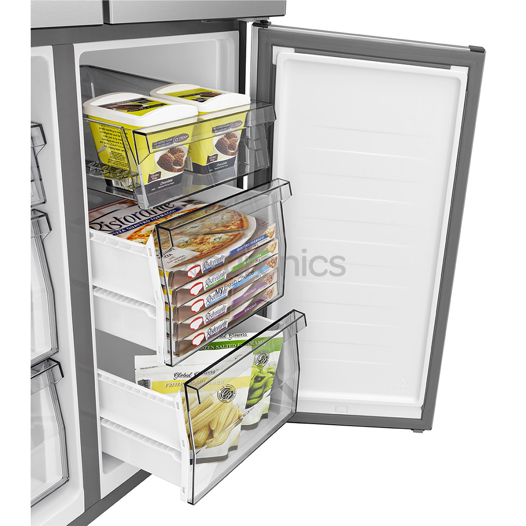 Hisense, Cross Door, No Frost, 483 L, kõrgus 179 cm, must - SBS-Külmik