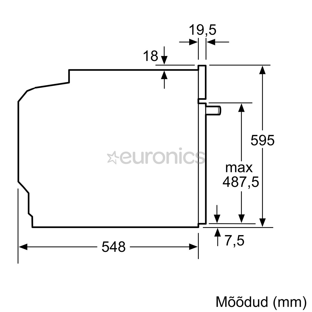 Bosch, Seeria 8, pürolüütiline puhastus, 71 L, must - Integreeritav ahi