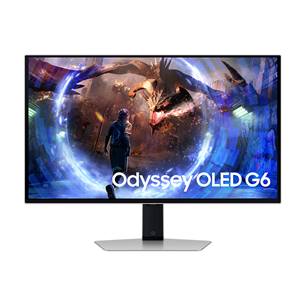 Samsung Odyssey OLED G6, 27'', 360 Гц, QHD, OLED, серебристый - Монитор LS27DG602SUXEN