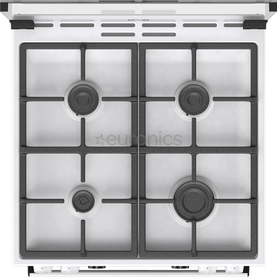 Gorenje, 71 L, laius 60 cm, valge - Gaasipliit elektriahjuga