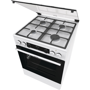 Gorenje, 71 L, laius 60 cm, valge - Gaasipliit elektriahjuga