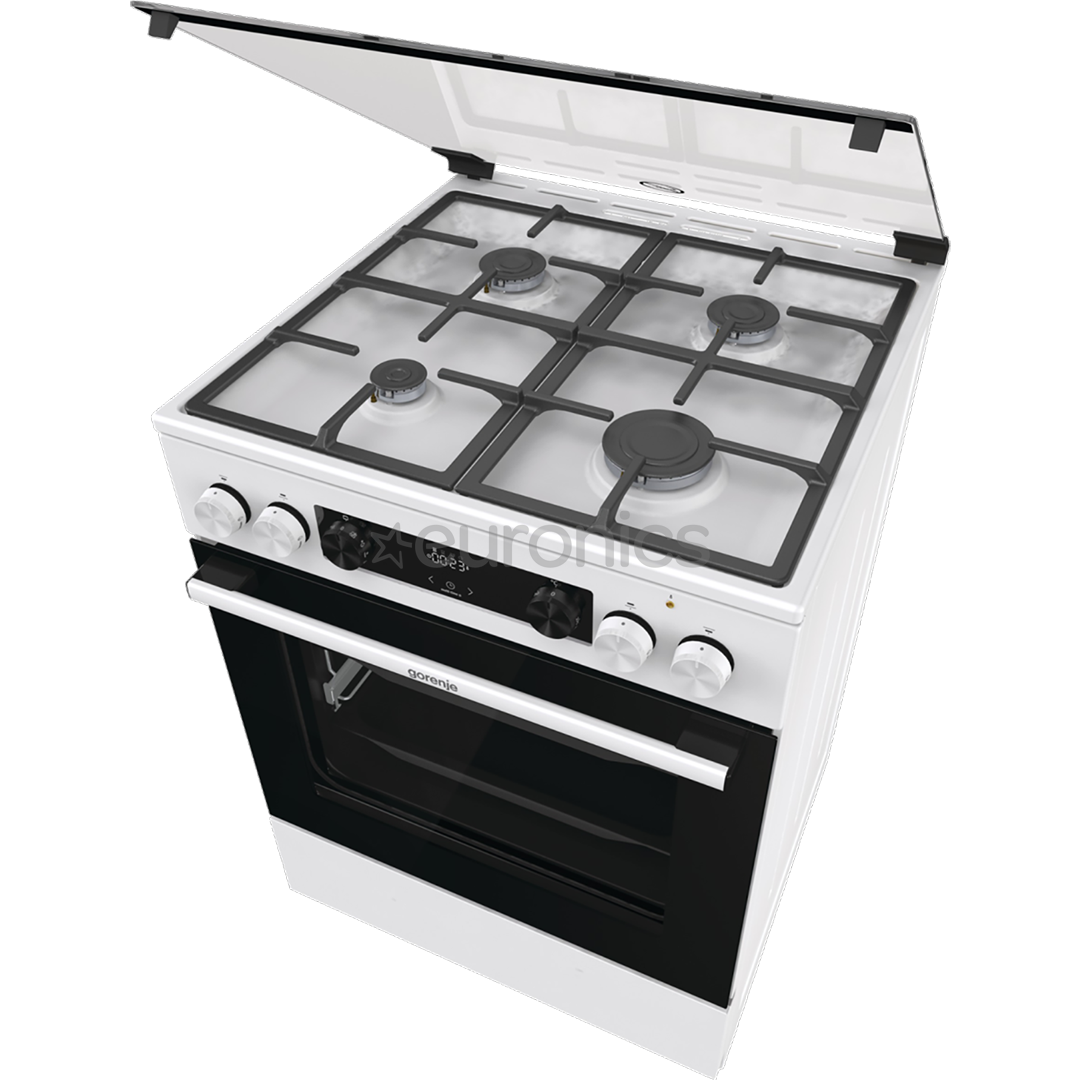 Gorenje, 71 L, laius 60 cm, valge - Gaasipliit elektriahjuga
