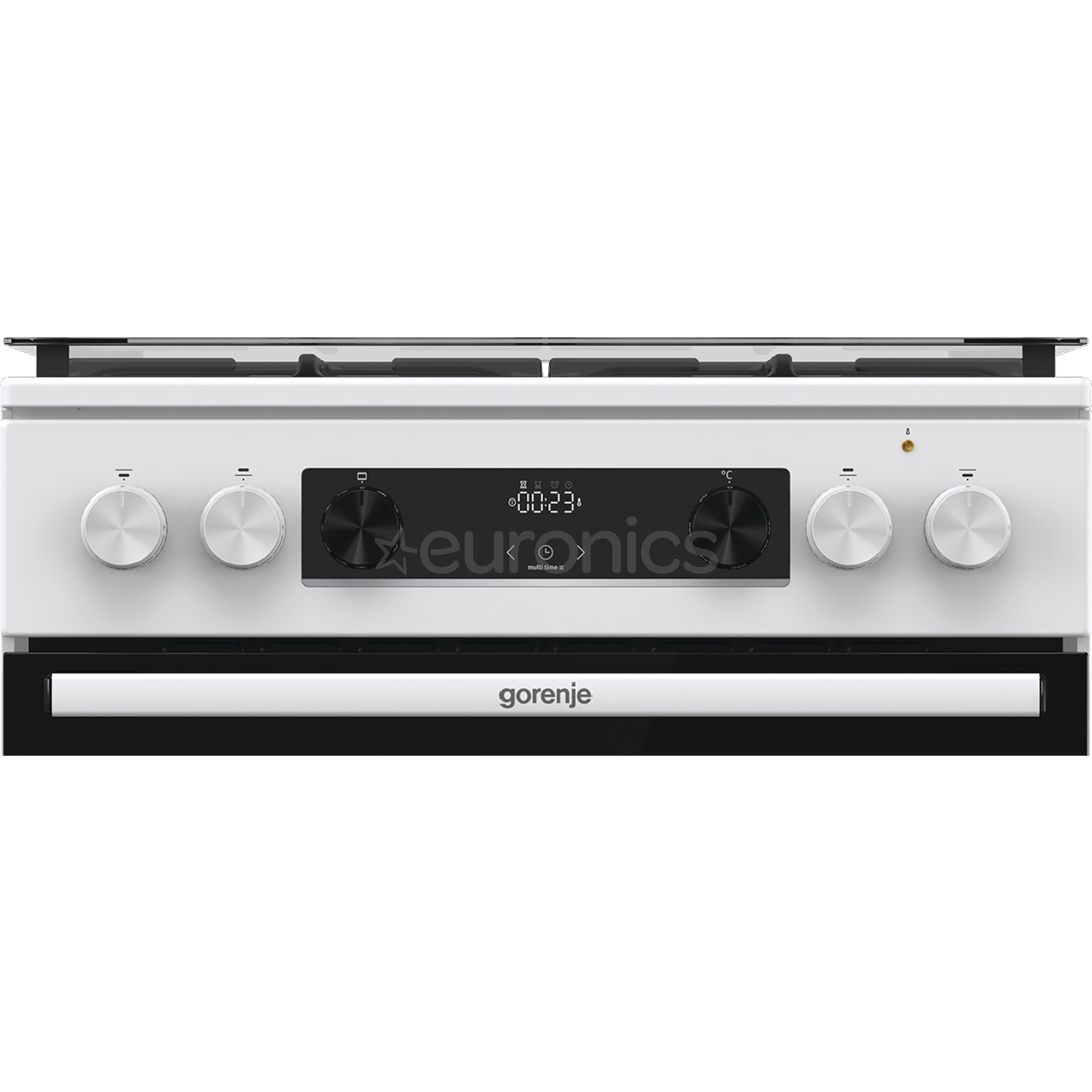 Gorenje, 71 L, laius 60 cm, valge - Gaasipliit elektriahjuga