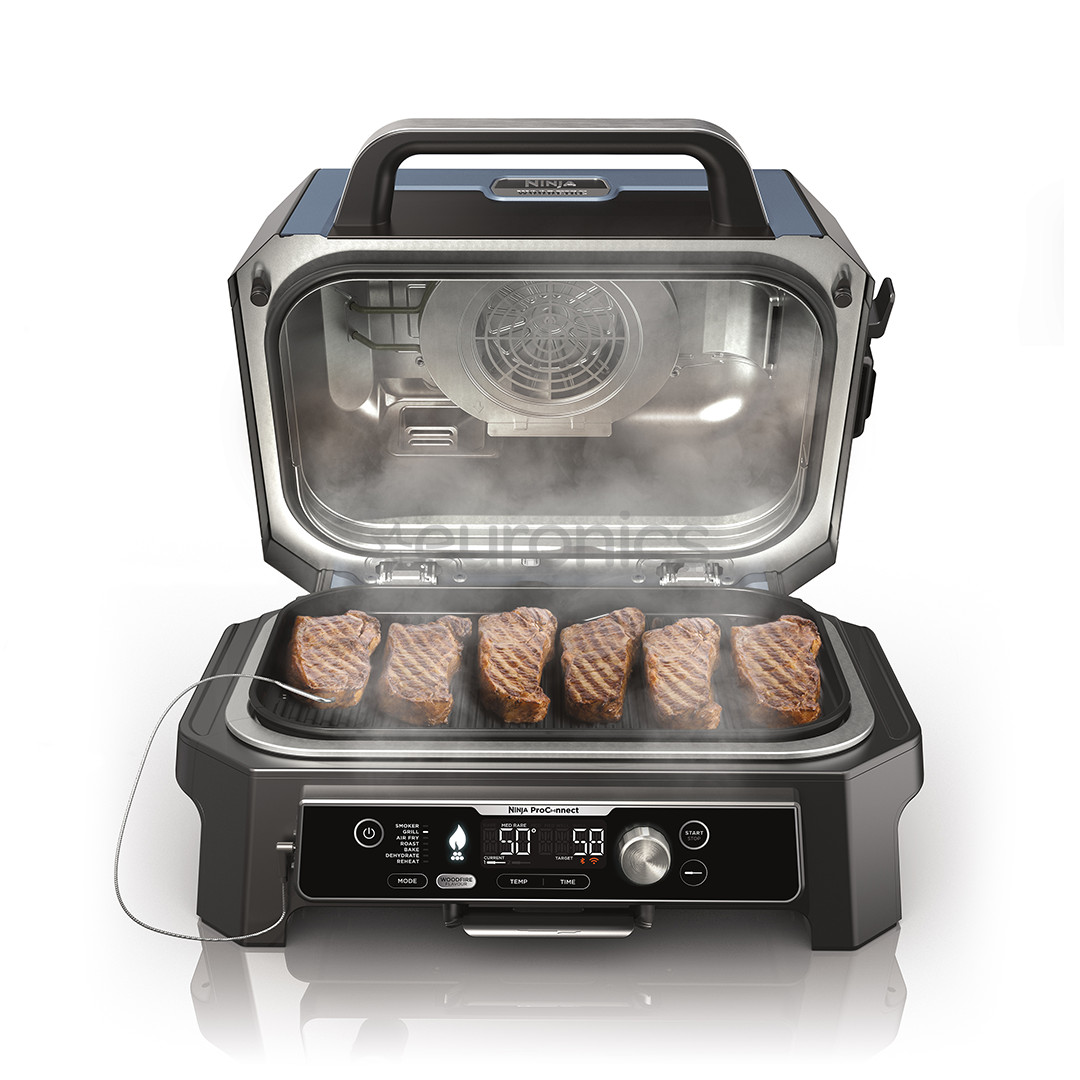 Ninja Woodfire Pro Connect XL, синий/черный - Электрический уличный гриль