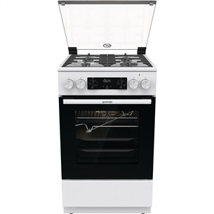 Gorenje, 70 L, laius 50 cm, valge - Gaasipliit elektriahjuga
