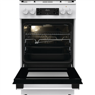 Gorenje, 70 L, laius 50 cm, valge - Gaasipliit elektriahjuga