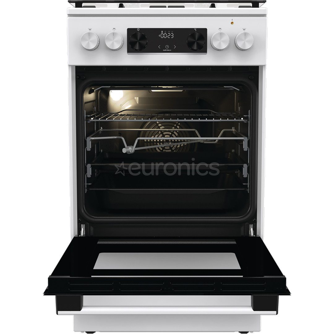 Gorenje, 70 L, laius 50 cm, valge - Gaasipliit elektriahjuga