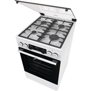 Gorenje, 70 L, laius 50 cm, valge - Gaasipliit elektriahjuga