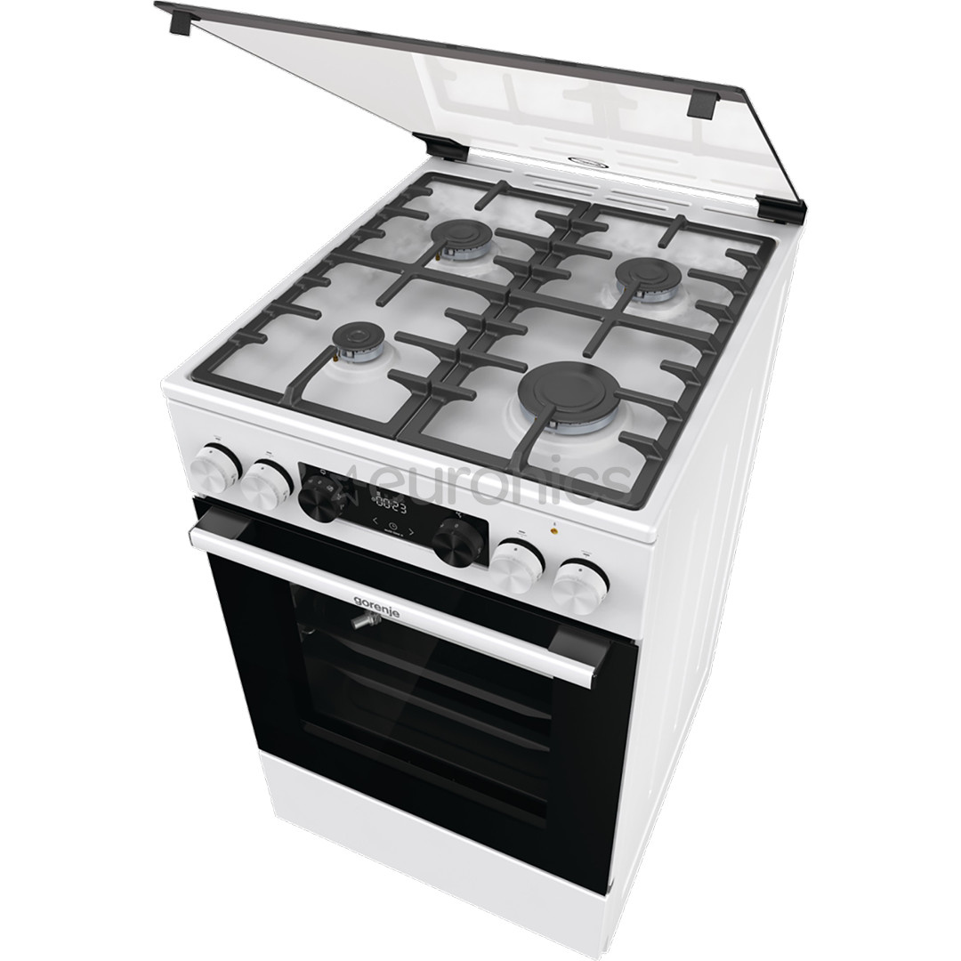 Gorenje, 70 L, laius 50 cm, valge - Gaasipliit elektriahjuga