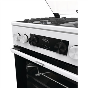 Gorenje, 70 L, laius 50 cm, valge - Gaasipliit elektriahjuga