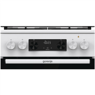 Gorenje, 70 L, laius 50 cm, valge - Gaasipliit elektriahjuga