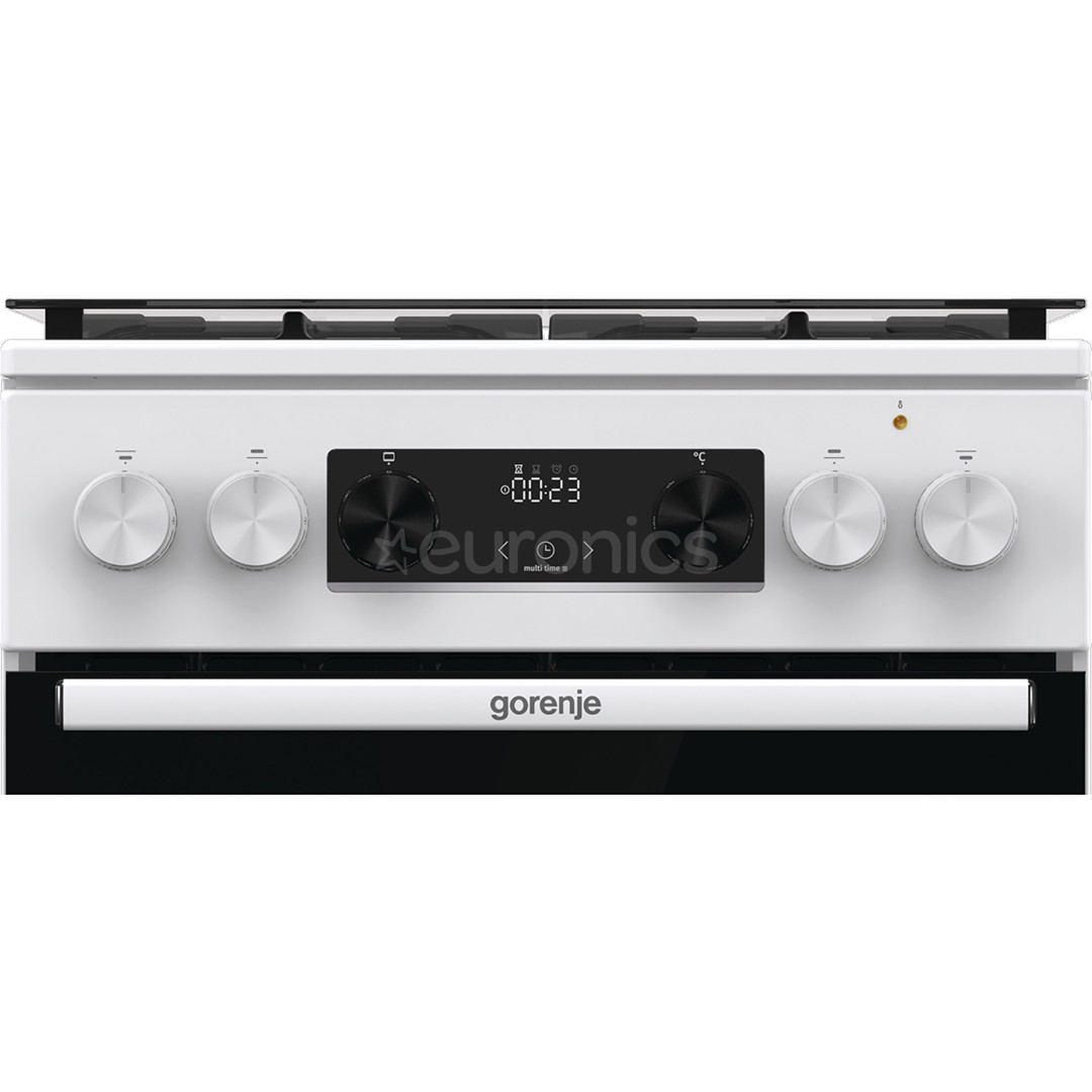 Gorenje, 70 L, laius 50 cm, valge - Gaasipliit elektriahjuga