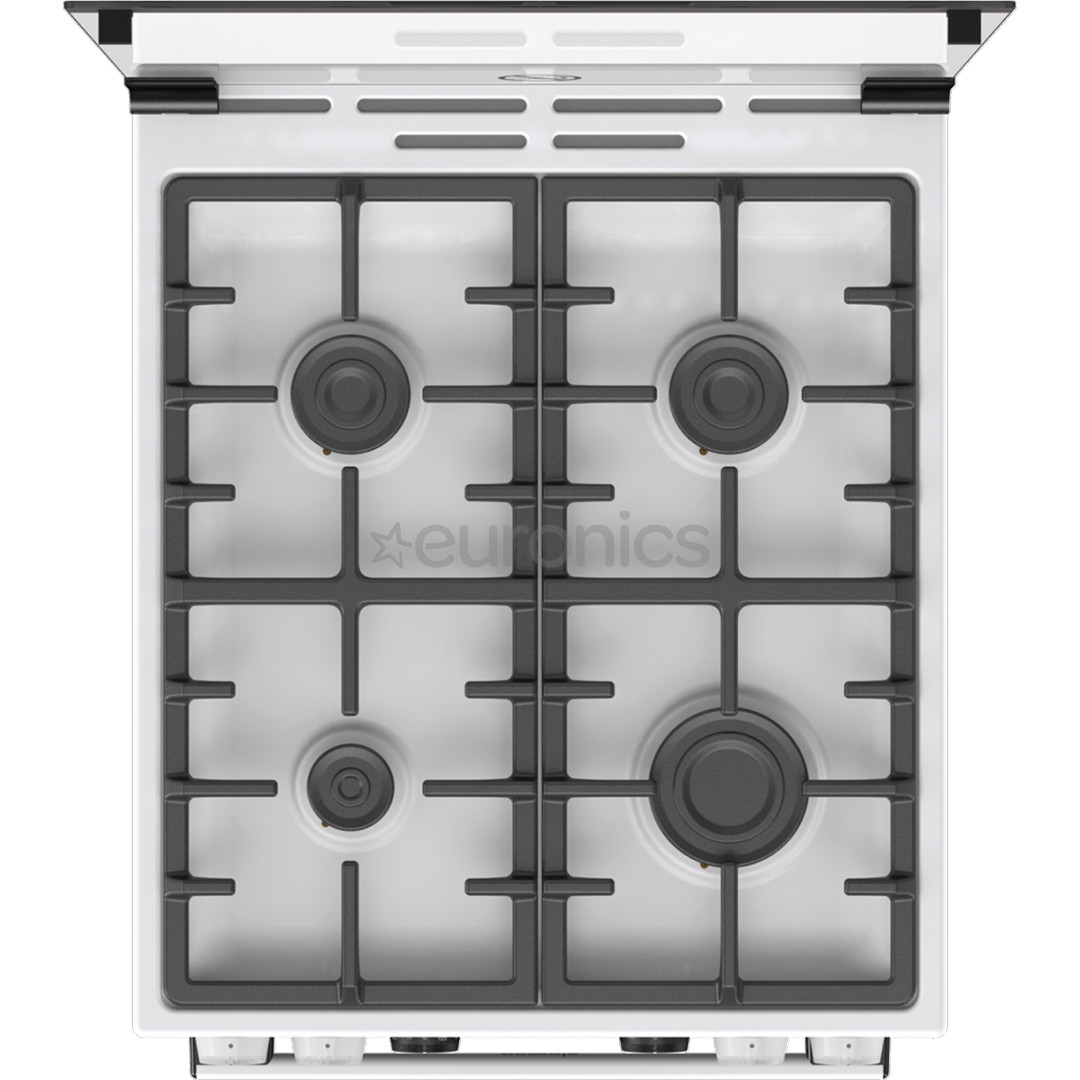 Gorenje, 70 L, laius 50 cm, valge - Gaasipliit elektriahjuga