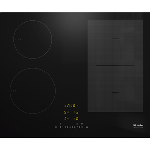 Miele, PowerFlex küpsetusala, laius 62 cm, raamita, must - Integreeritav induktsioonpliidiplaat KM7466FL