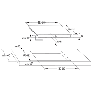 Hisense, laius 59,5 cm, raamita, must - Integreeritav induktsioonpliidiplaat