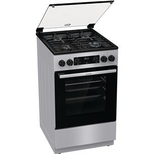 Gorenje, 70 L, laius 50 cm, hall - Gaasipliit elektriahjuga