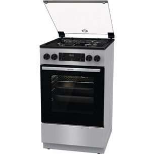 Gorenje, 70 L, laius 50 cm, hall - Gaasipliit elektriahjuga