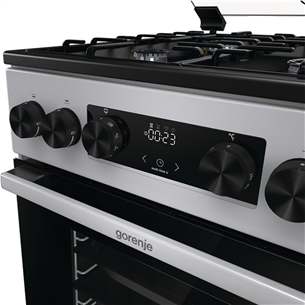 Gorenje, 70 L, laius 50 cm, hall - Gaasipliit elektriahjuga