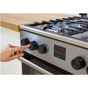 Gorenje, 70 L, laius 50 cm, hall - Gaasipliit elektriahjuga