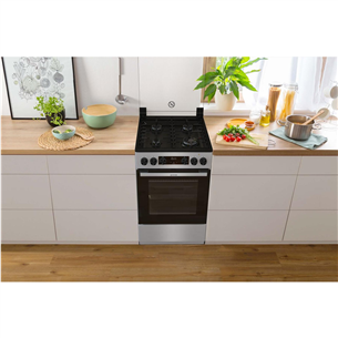 Gorenje, 70 L, laius 50 cm, hall - Gaasipliit elektriahjuga