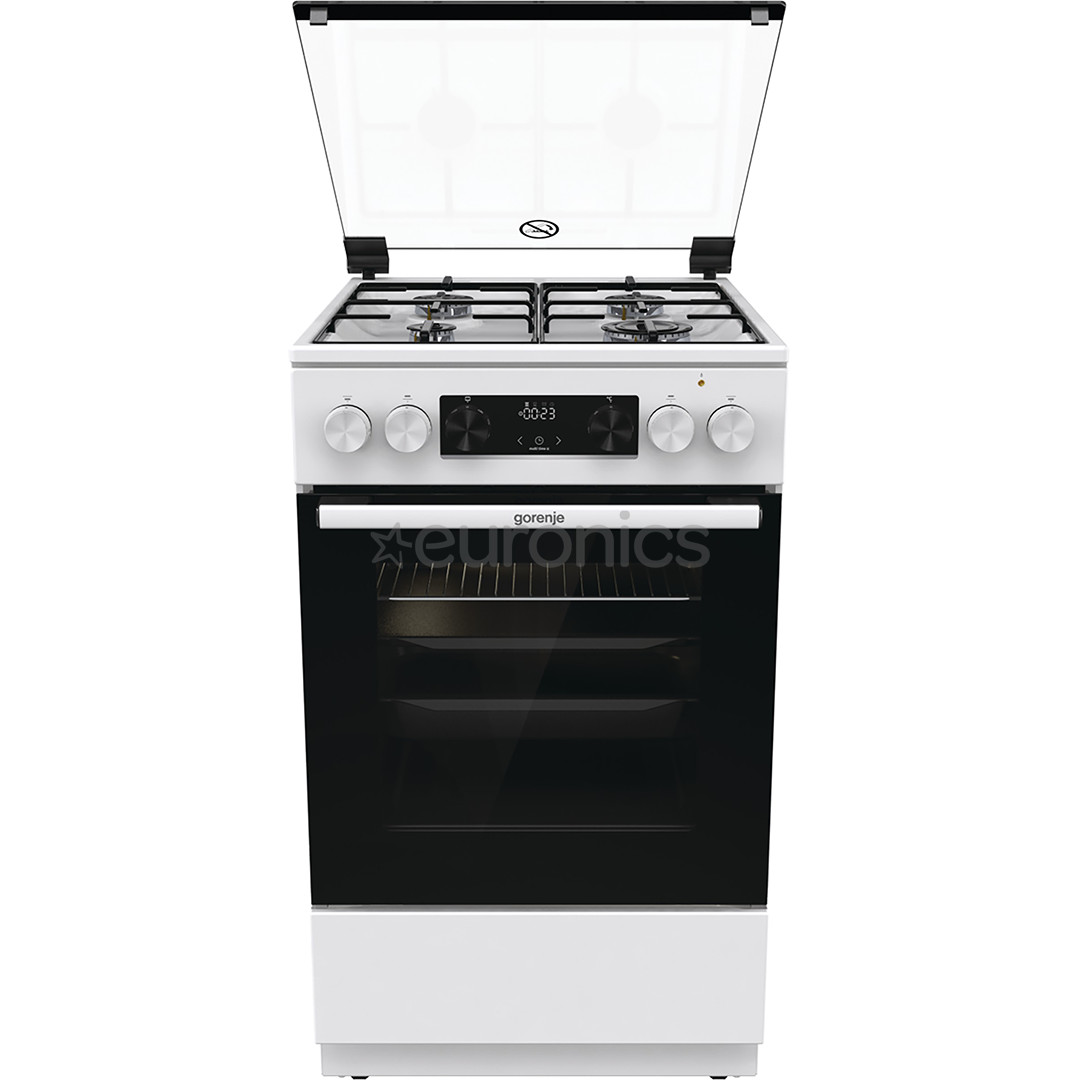 Gorenje, 62 L, laius 50 cm, valge - Gaasipliit elektriahjuga