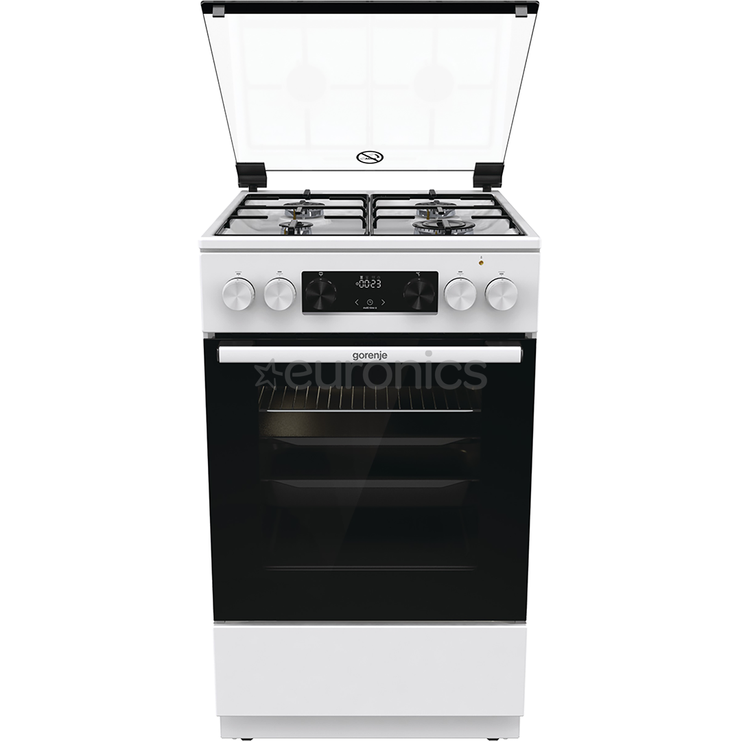 Gorenje, 62 L, laius 50 cm, valge - Gaasipliit elektriahjuga