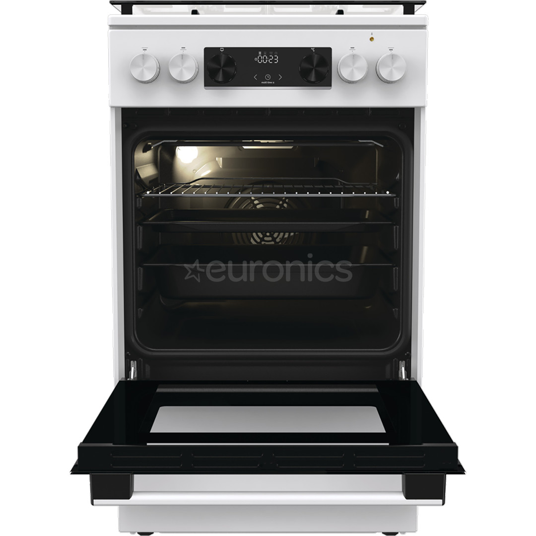 Gorenje, 62 L, laius 50 cm, valge - Gaasipliit elektriahjuga