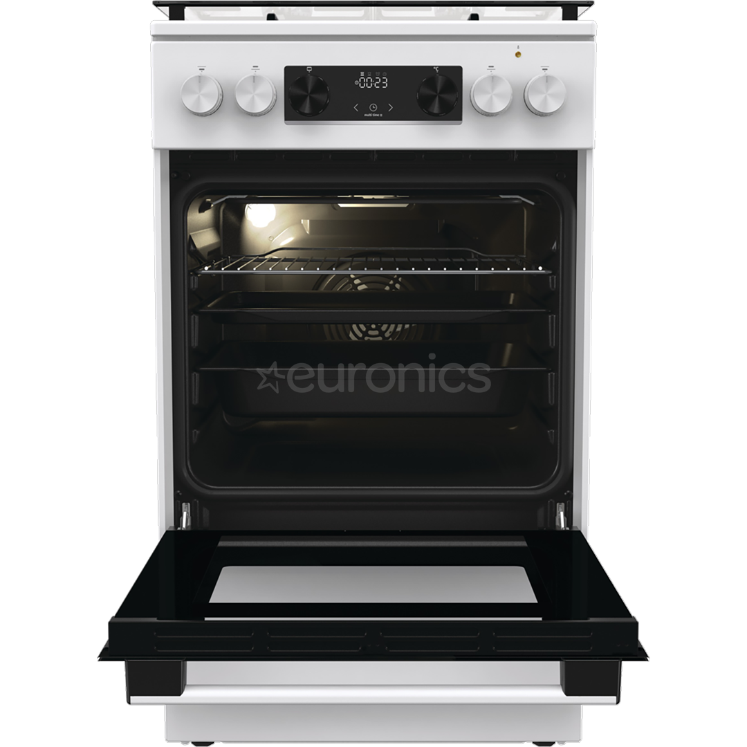 Gorenje, 62 L, laius 50 cm, valge - Gaasipliit elektriahjuga