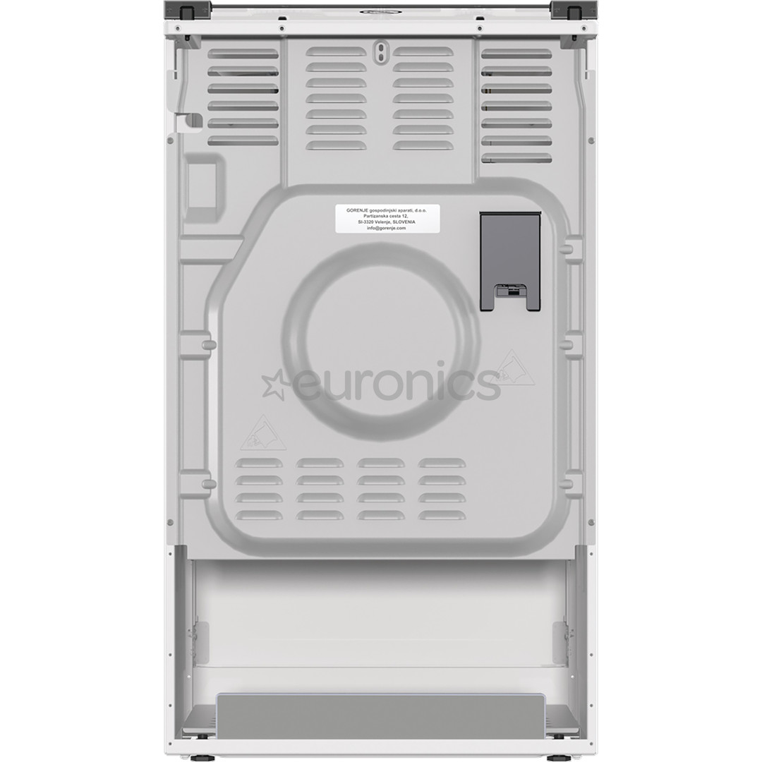 Gorenje, 62 L, laius 50 cm, valge - Gaasipliit elektriahjuga