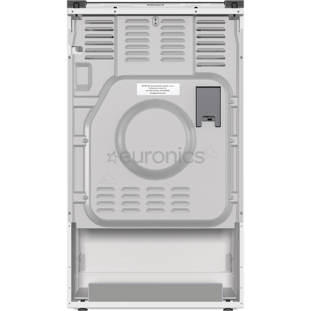 Gorenje, 62 L, laius 50 cm, valge - Gaasipliit elektriahjuga