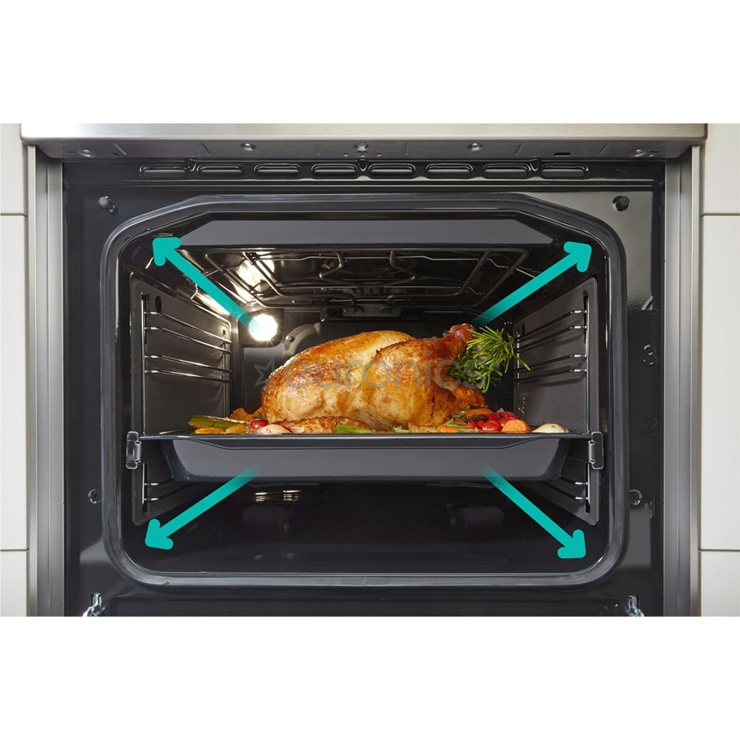 Gorenje, 62 L, laius 50 cm, valge - Gaasipliit elektriahjuga
