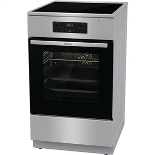 Gorenje, 70 л, ширина 50 см, нерж. сталь - Индукционная плита с электрической духовкой