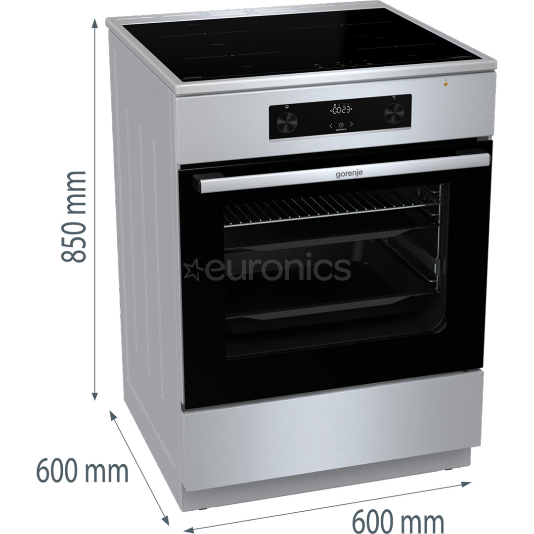 Gorenje, 71 L, laius 60 cm, roostevaba teras - Induktsioonpliit elektriahjuga