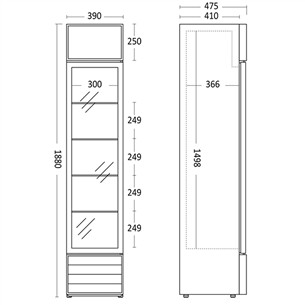 Scandomestic, 160 л, высота 188 см, черный - Холодильник-витрина