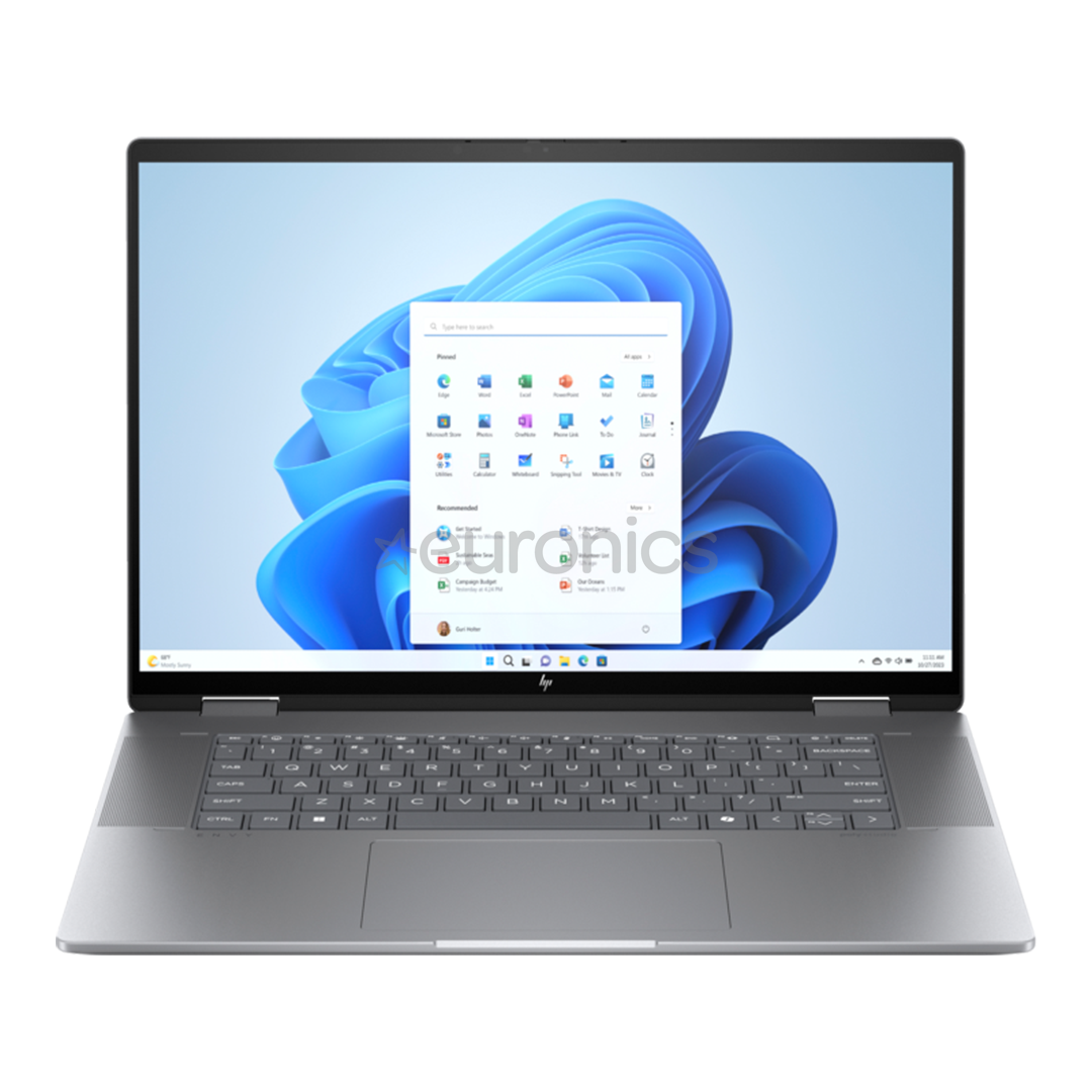 HP Envy x360 2-in-1 Laptop 16-ad0001ny, 16'', WUXGA, IPS, Ryzen 5, 16 GB, 512 GB, meteor silver - Notebook