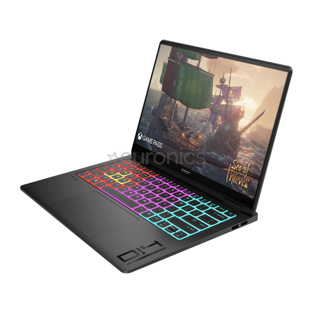 HP OMEN Transcend Laptop 14-fb0000ny, 14'', 2.8K, 120 Hz, OLED, Ultra 9, 32 GB, 2 TB, RTX 4070, ENG, shadow black - Notebook